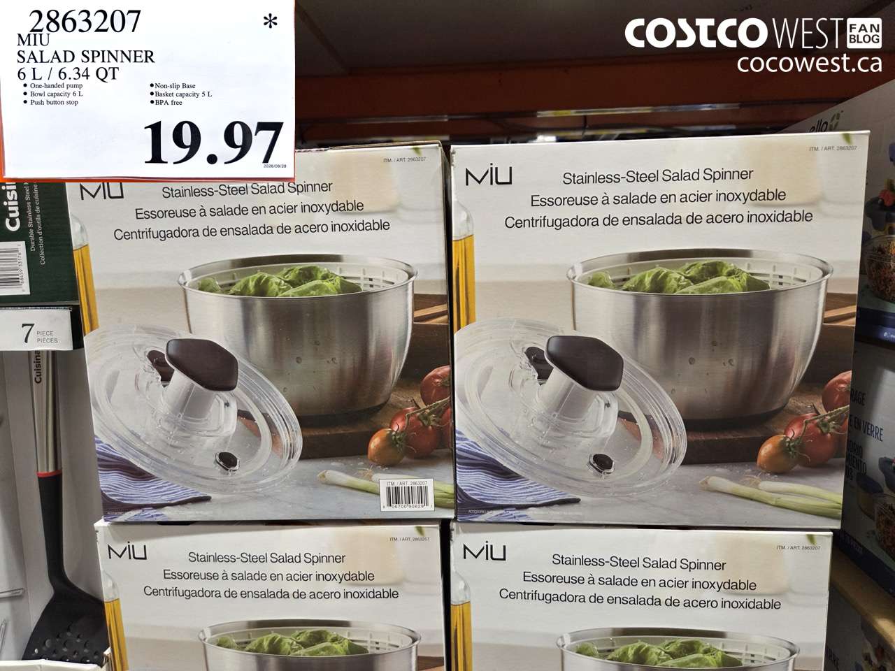 2863207 MIU SALAD SPINNER 6 L / 6.34 QT $19.97