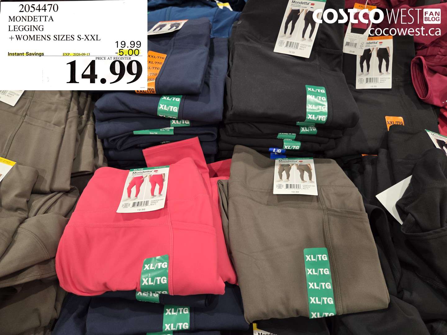 2054470 MONDETTA LEGGING WOMENS SIZES S-XXL ($5.00 INSTANT SAVINGS EXPIRES ON 2026-09-13) $14.99