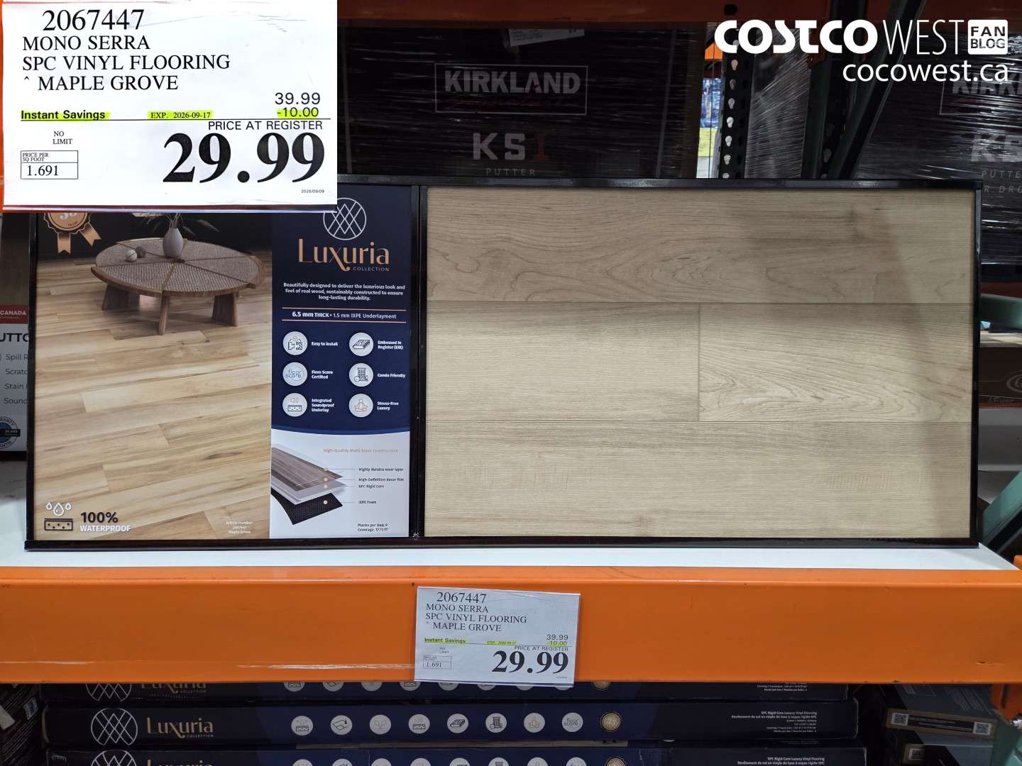 2067447 MONO SERRA SPC VINYL FLOORING MAPLE GROVE ($10.00 INSTANT SAVINGS EXPIRES ON 2026-09-17) $29.99