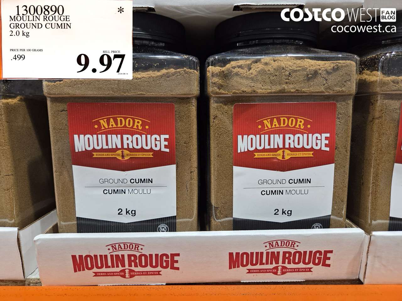1300890 MOULIN ROUGE GROUND CUMIN 2.0 KG $9.97