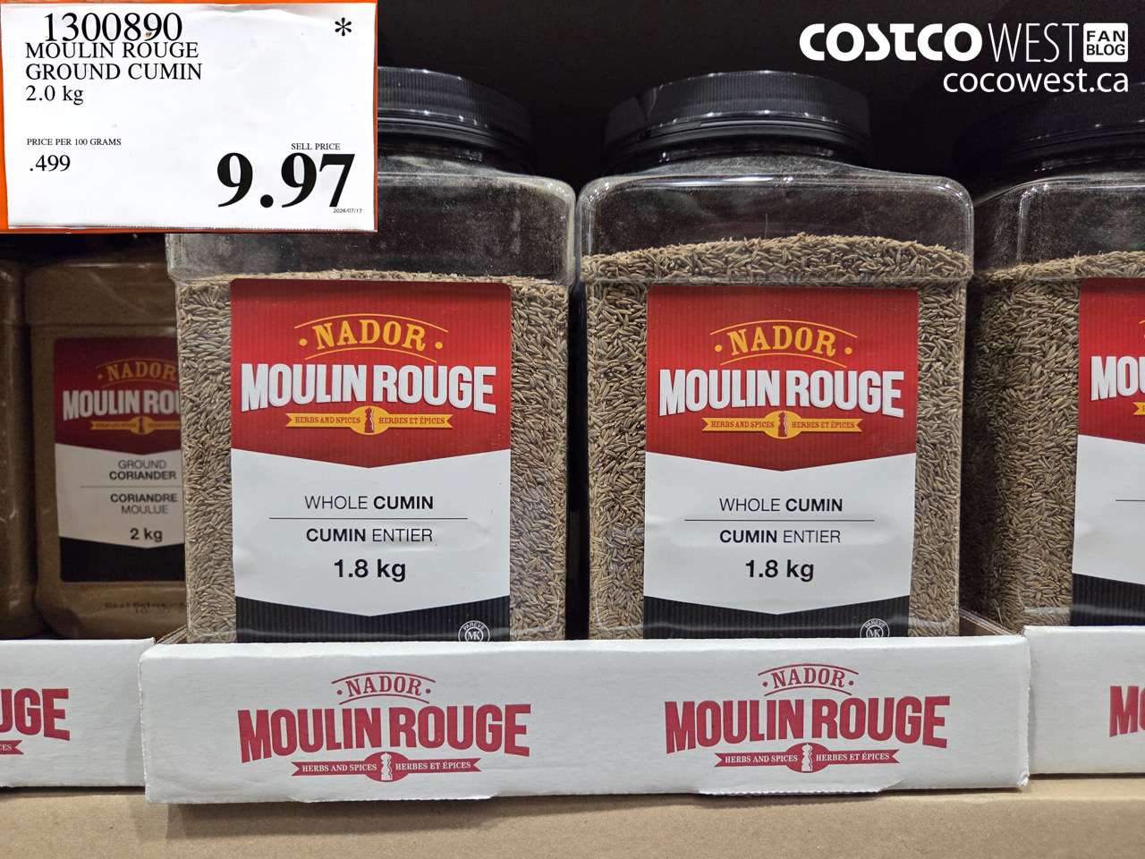 1300890 MOULIN ROUGE GROUND CUMIN 2.0 KG $9.97