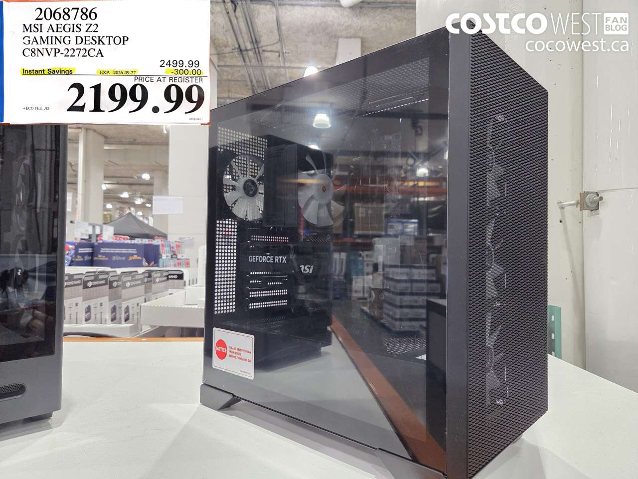 2068786 MSI AEGIS Z2 GAMING DESKTOP C8NVP-2272CA ($300.00 INSTANT SAVINGS EXPIRES ON 2026-09-27) $2199.99