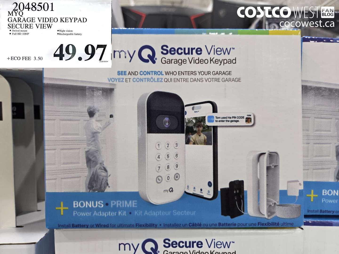 2048501 MYQ GARAGE VIDEO KEYPAD SECURE VIEW $49.97