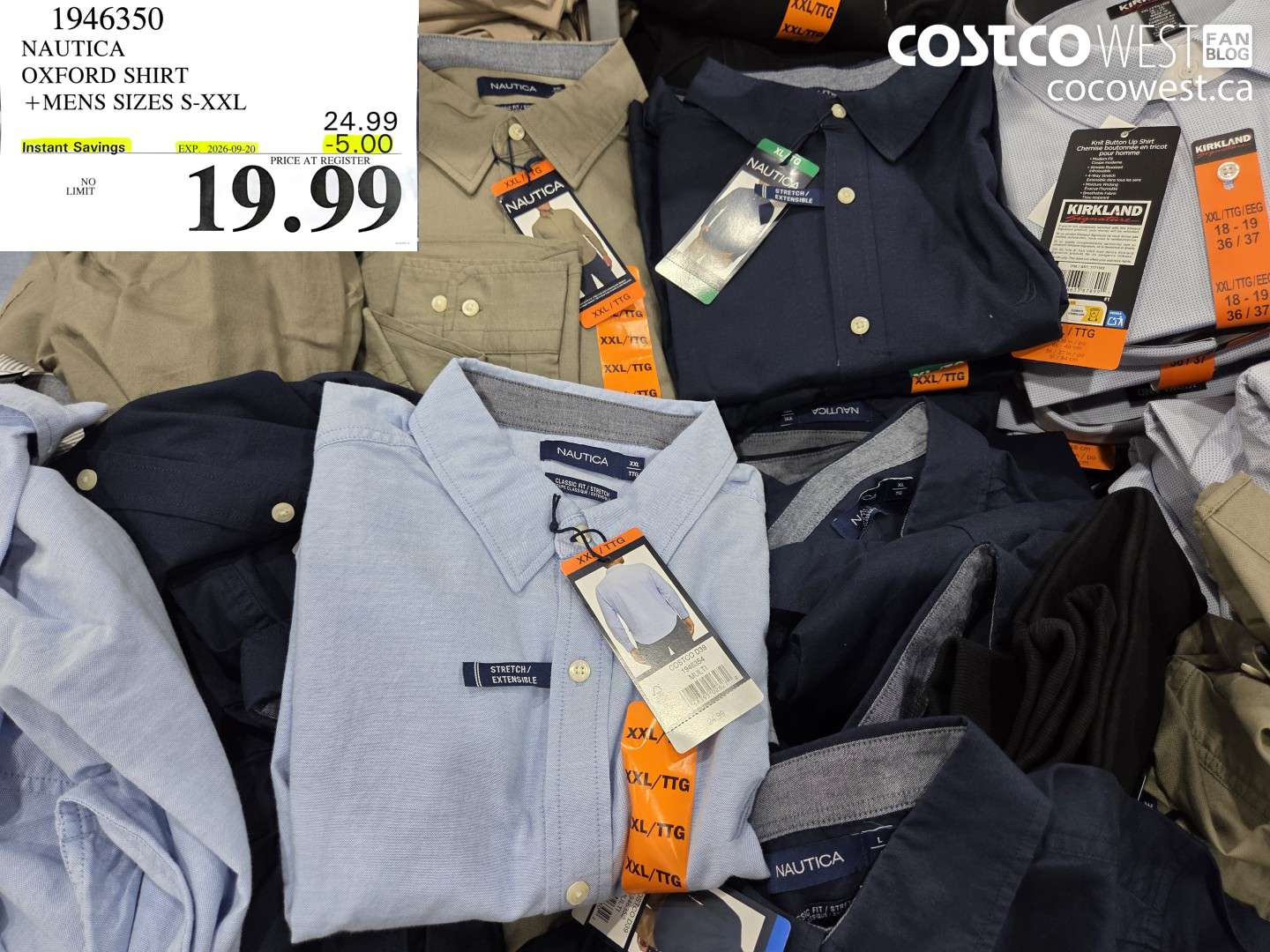 1946350 NAUTICA OXFORD SHIRT +MENS SIZES S-XXL ($5.00 INSTANT SAVINGS EXPIRES ON 2026-09-20) $19.99