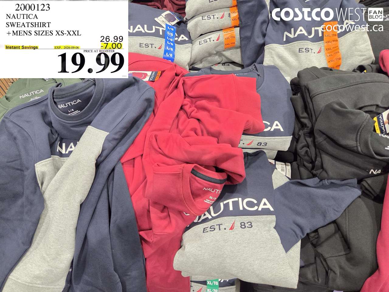 2000123 NAUTICA SWEATSHIRT MENS SIZES XS-XXL ($7.00 INSTANT SAVINGS EXPIRES ON 2026-09-06) $19.99