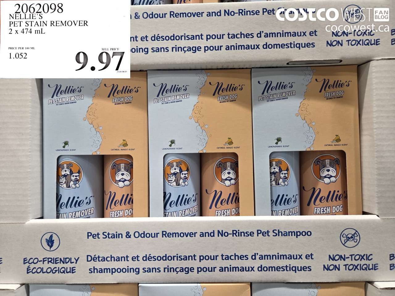2062098 NELLIE'S PET STAIN REMOVER 2 X 474 ML $9.97