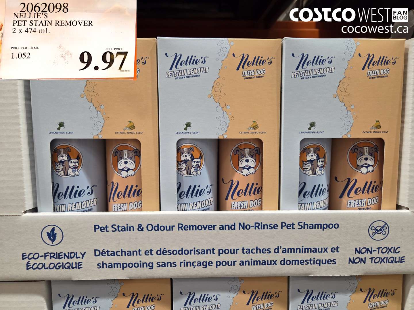 2062098 NELLIE'S PET STAIN REMOVER 2 X 474 ML $9.97