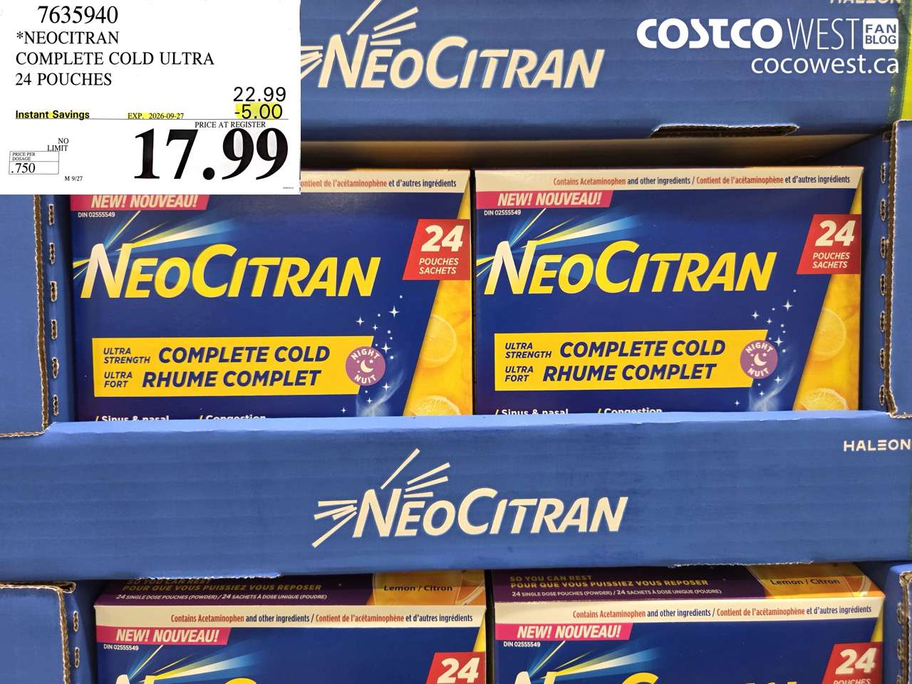 7635940 NEOCITRAN COMPLETE COLD ULTRA 24 POUCHES ($5.00 INSTANT SAVINGS EXPIRES ON 2026-09-27) $17.99