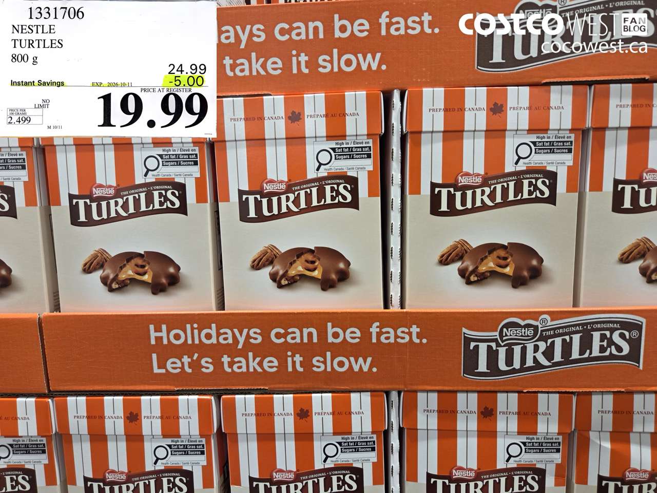 1331706 NESTLE TURTLES 800 G ($5.00 INSTANT SAVINGS EXPIRES ON 2026-10-11) $19.99