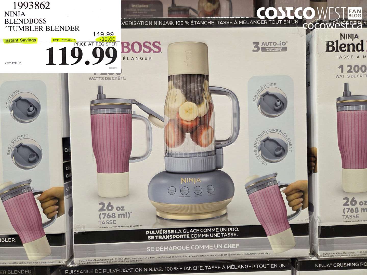 1993862 NINJA BLENDBOSS TUMBLER BLENDER ($30.00 INSTANT SAVINGS EXPIRES ON 2026-09-13) $119.99