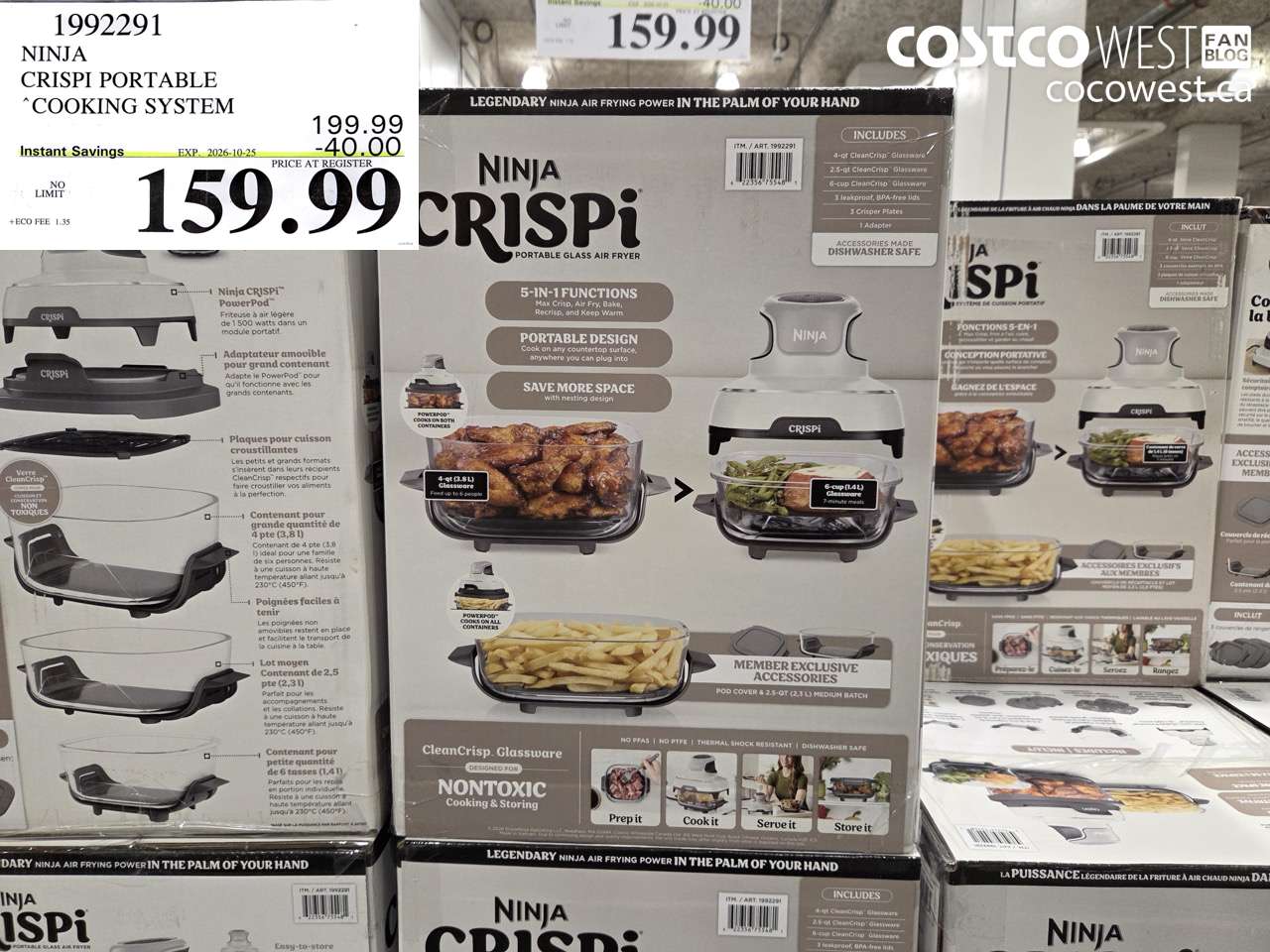 1992291 NINJA CRISPI PORTABLE COOKING SYSTEM ($40.00 INSTANT SAVINGS EXPIRES ON 2026-10-25) $159.99