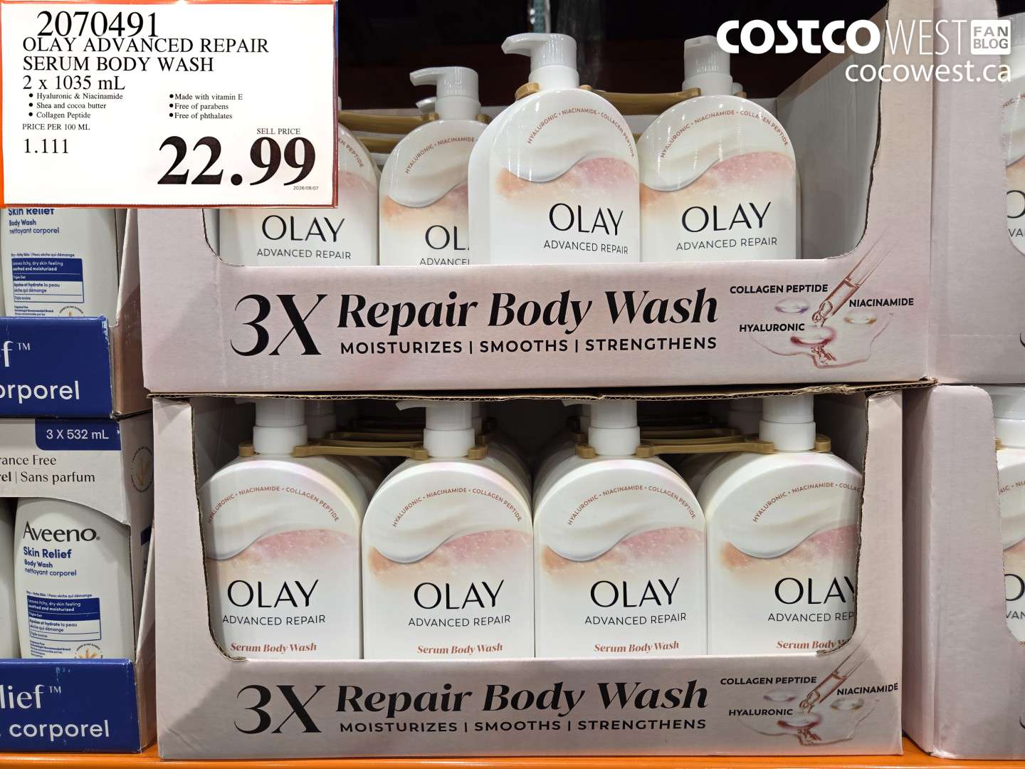 2070491 OLAY ADVANCED REPAIR SERUM BODY WASH 2 X 1035 ML $22.99