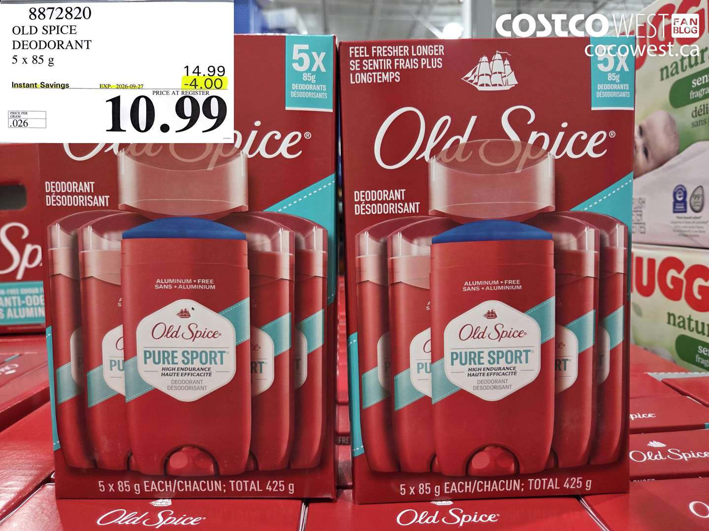 OLD SPICE DEODORANT 5 X 85 G