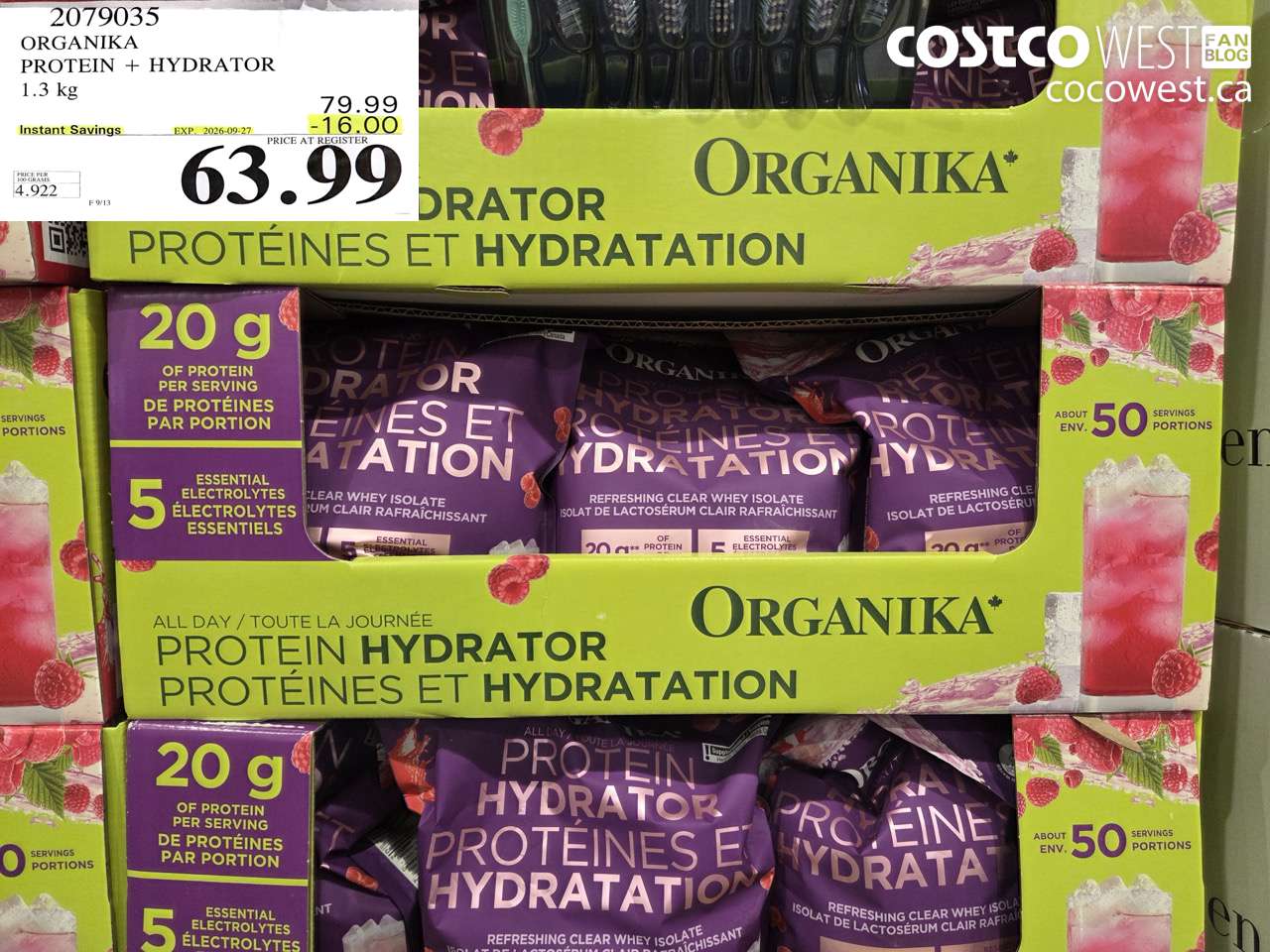2079035 ORGANIKA PROTEIN + HYDRATOR 1.3 KG ($16.00 INSTANT SAVINGS EXPIRES ON 2026-09-27) $63.99