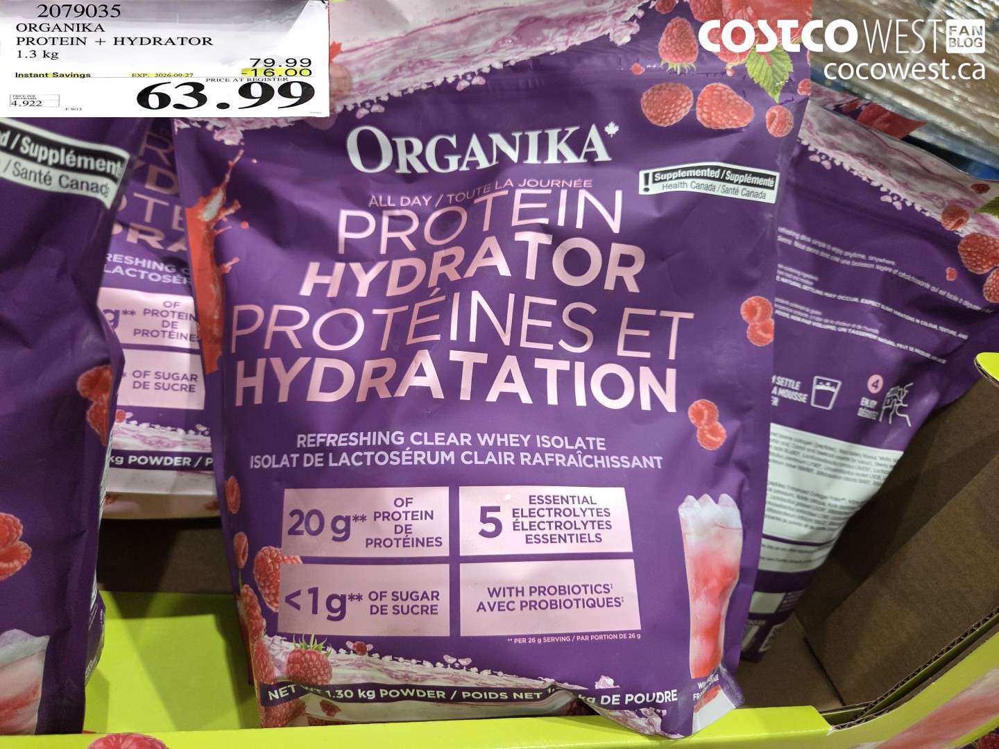 2079035 ORGANIKA PROTEIN + HYDRATOR 1.3 KG ($16.00 INSTANT SAVINGS EXPIRES ON 2026-09-27) $63.99