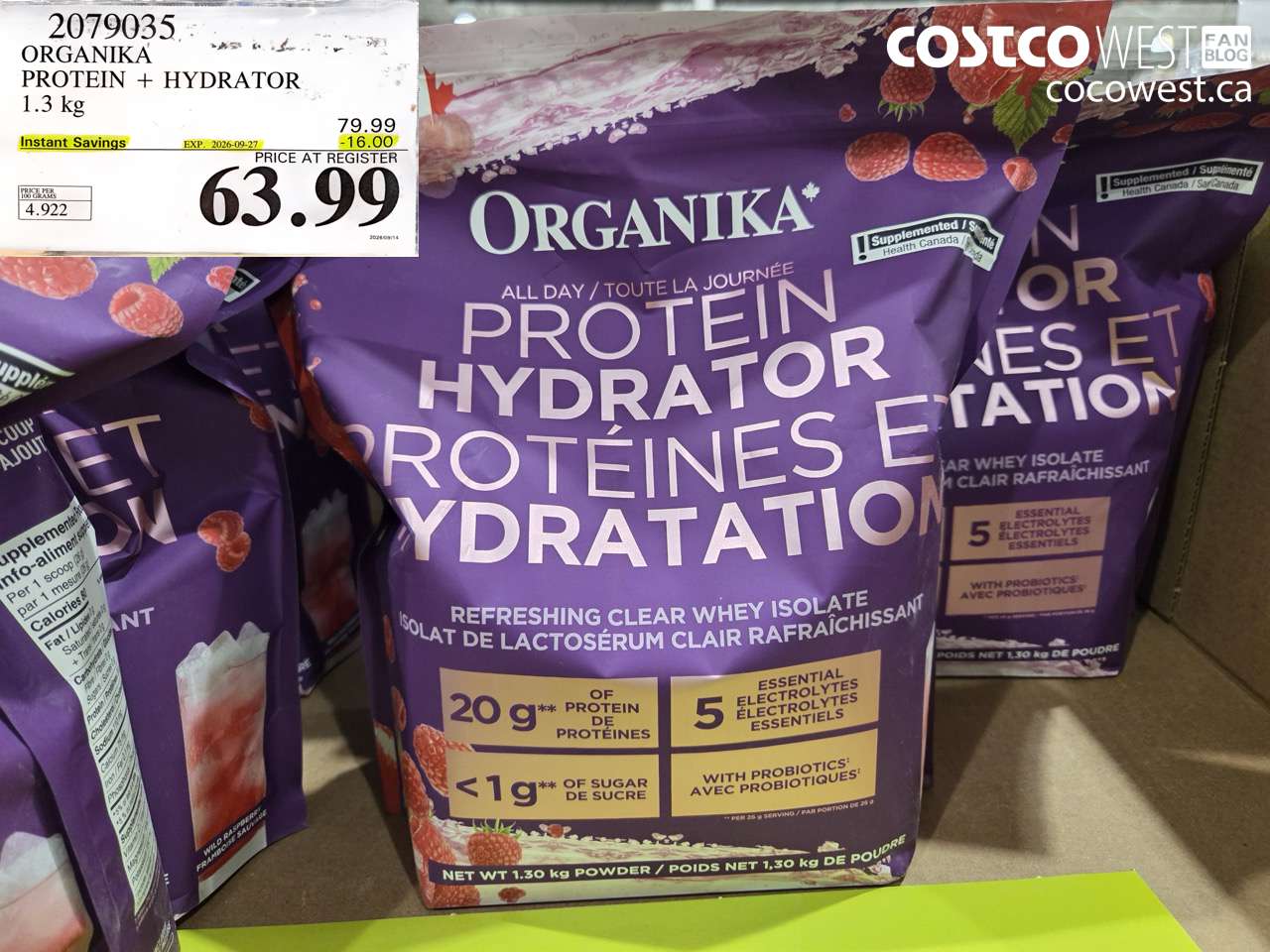 2079035 ORGANIKA PROTEIN + HYDRATOR 1.3 KG ($16.00 INSTANT SAVINGS EXPIRES ON 2026-09-27) $63.99