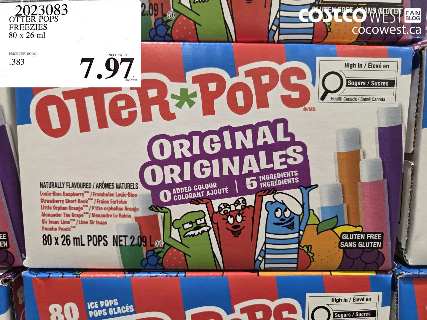 2023083 OTTER POPS FREEEZIES 80 X 26 ML $7.97