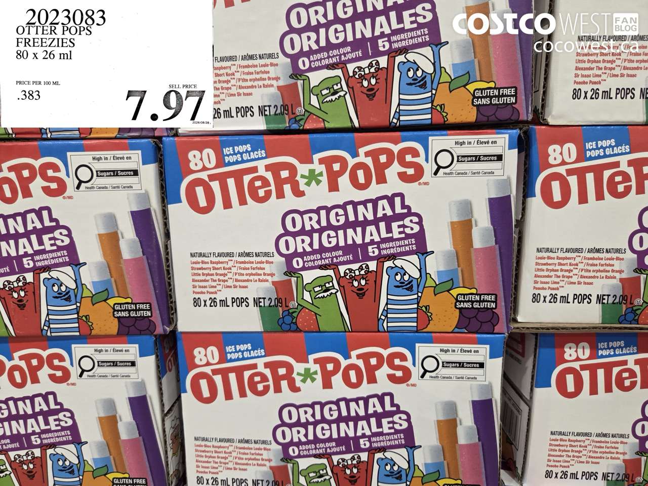 2023083 OTTER POPS FREEZIES 80 X 26 ML $7.97