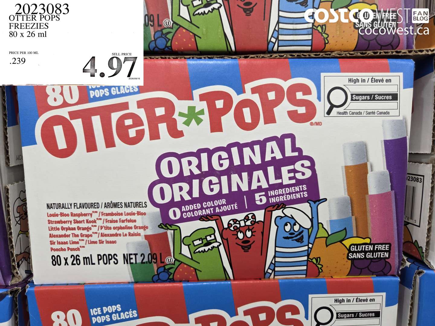 2023083 OTTER POPS FREEZIES 80 X 26 ML $4.97