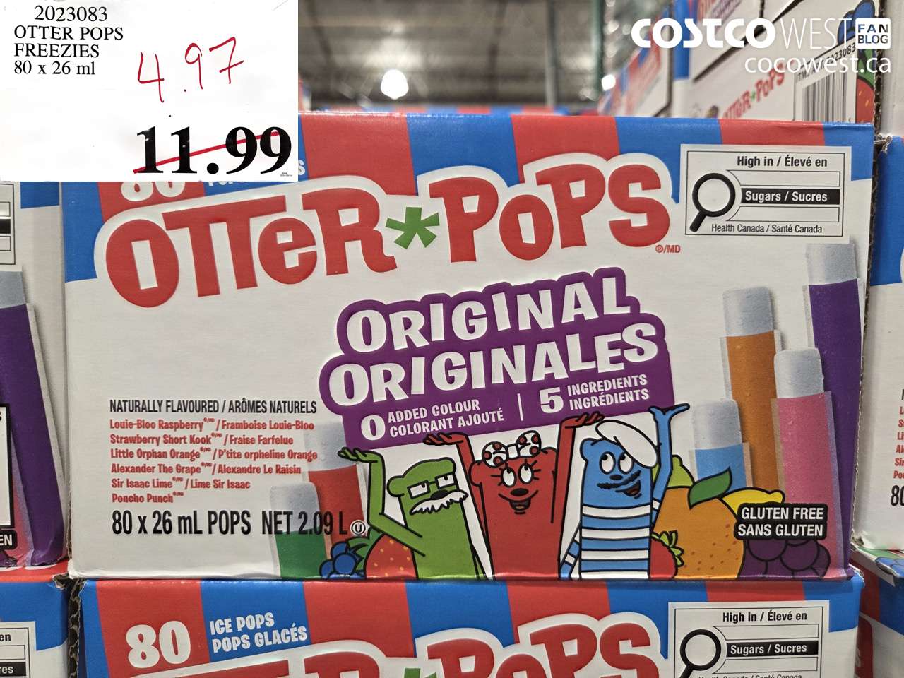 2023083 OTTER POPS FREEZIES 80 X 26 ML $4.97