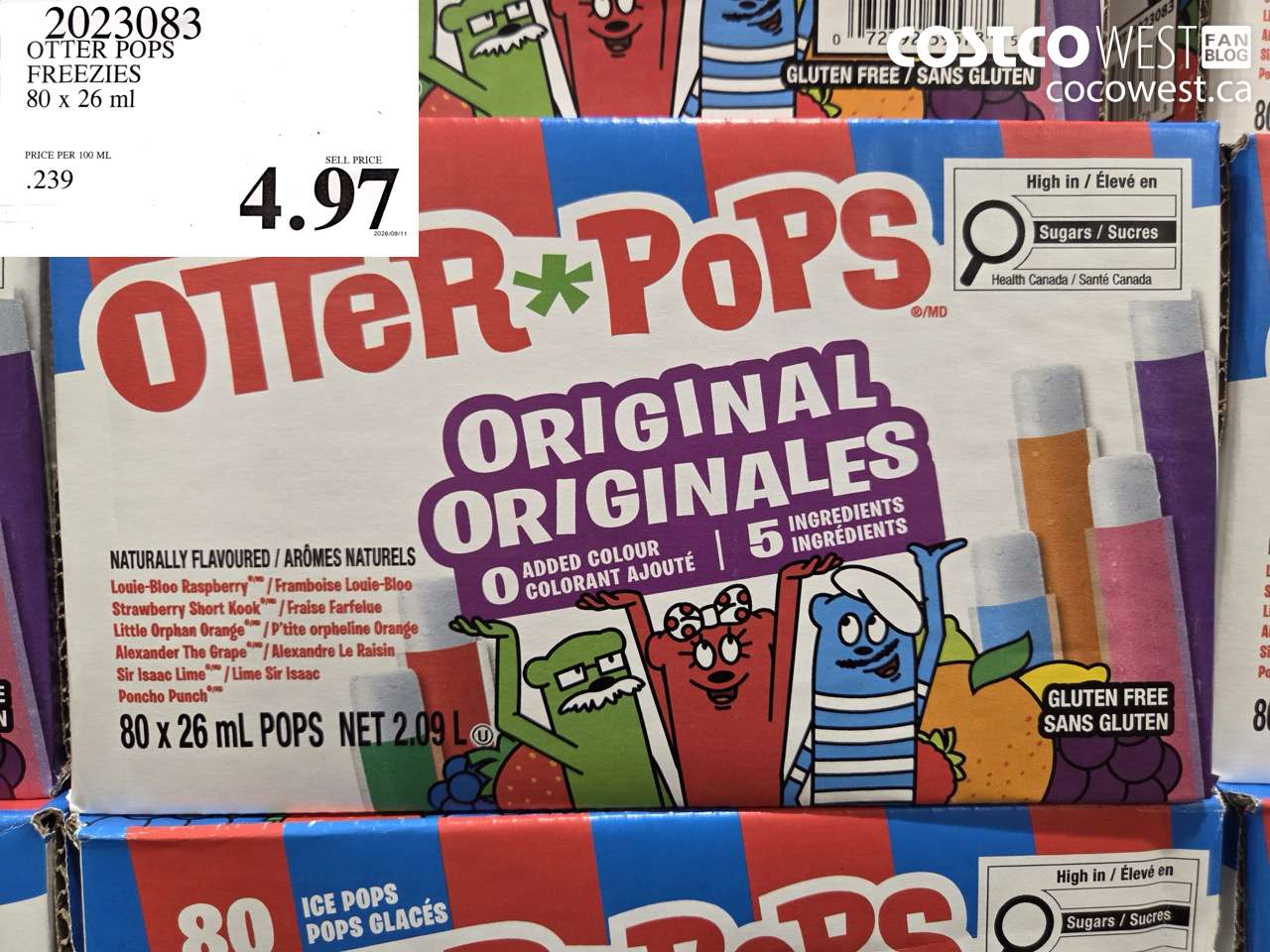 2023083 OTTER POPS FREEZIES 80 X 26 ML $4.97