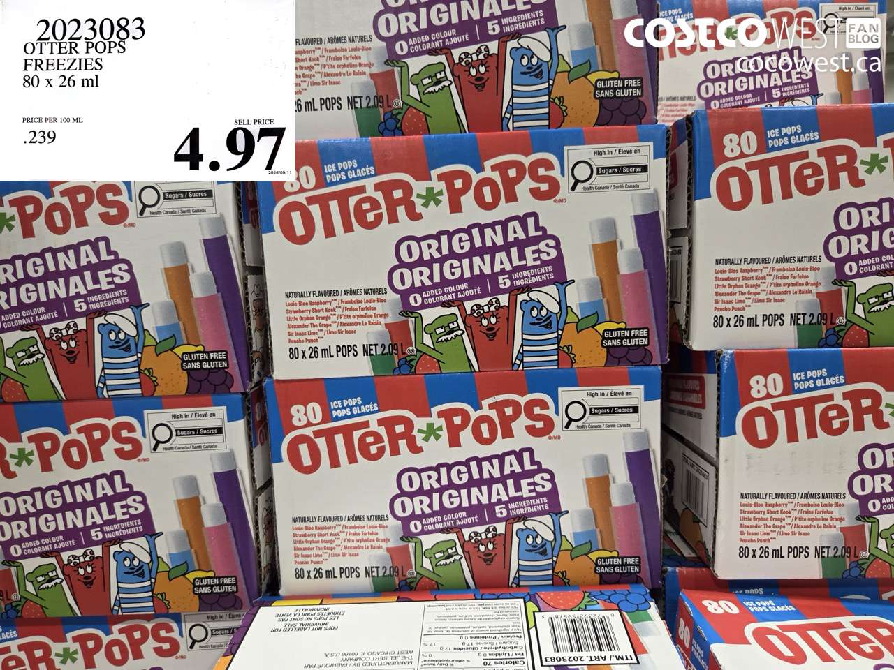 2023083 OTTER POPS FREEZIES 80 X 26 ML $4.97