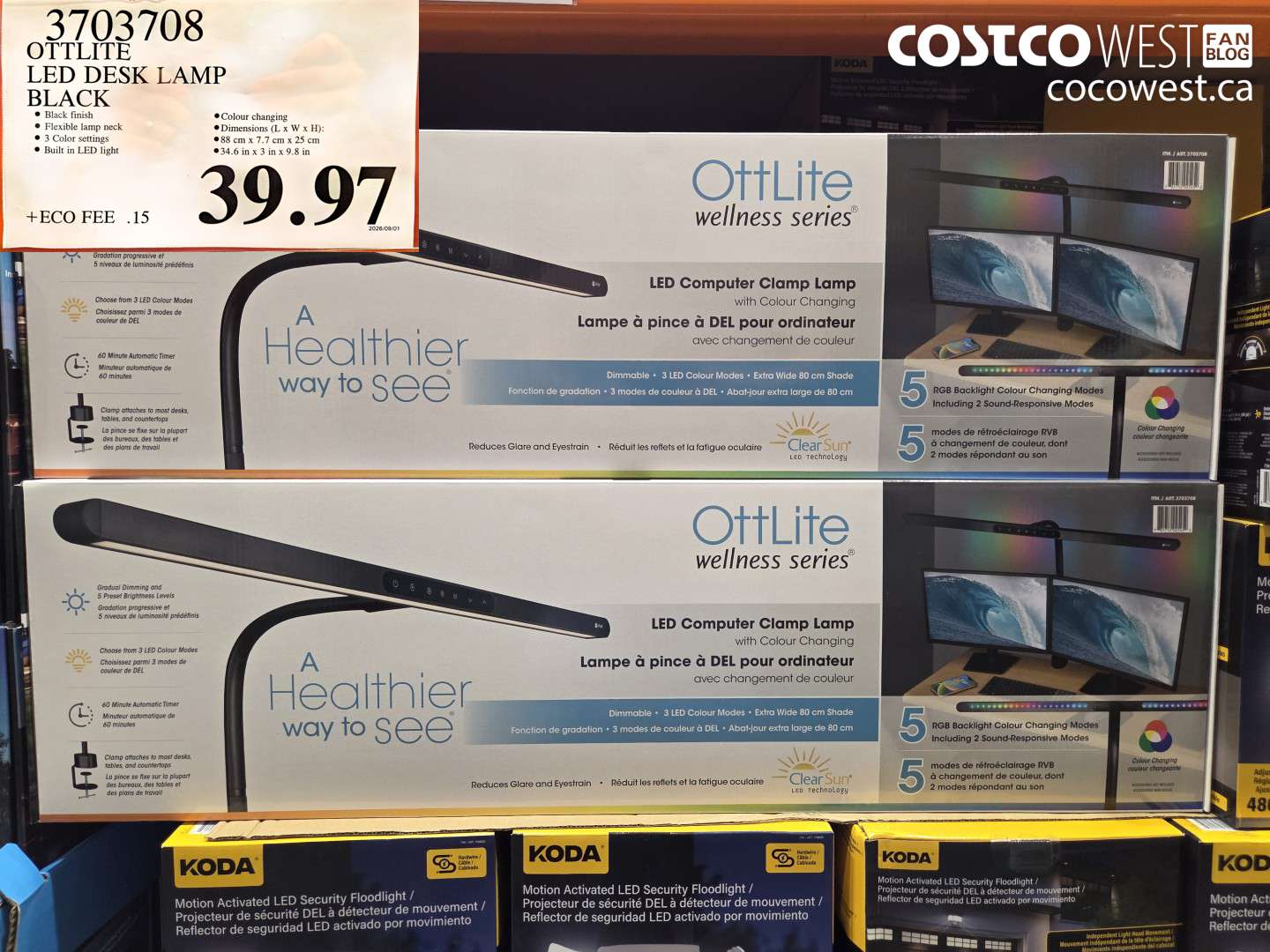 3703708 OTTLITE LED DESK LAMP BLACK $39.97