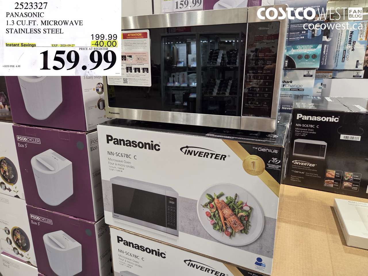 2523327 PANASONIC 1.3 CU.FT. MICROWAVE STAINLESS STEEL ($40.00 INSTANT SAVINGS EXPIRES ON 2026-09-27) $159.99