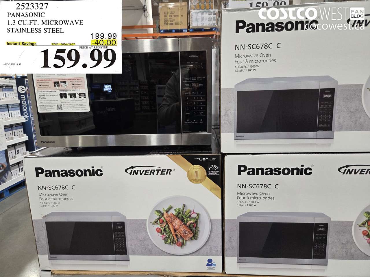 2523327 PANASONIC 1.3 CU.FT. MICROWAVE STAINLESS STEEL ($40.00 INSTANT SAVINGS EXPIRES ON 2026-09-27) $159.99