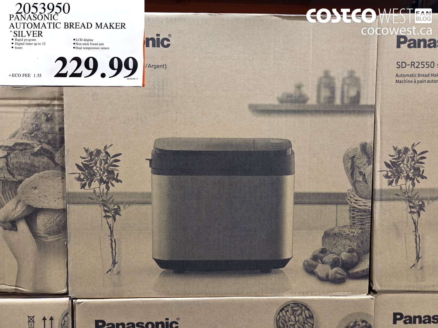 2053950 PANASONIC AUTOMATIC BREAD MAKER SILVER $229.99