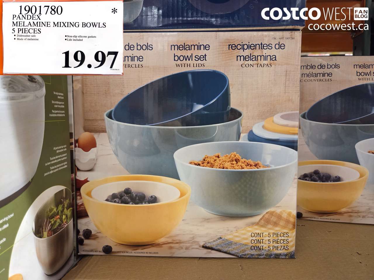 1901780 PANDEX MELAMINE MIXING BOWLS 5 PIECES $19.97
