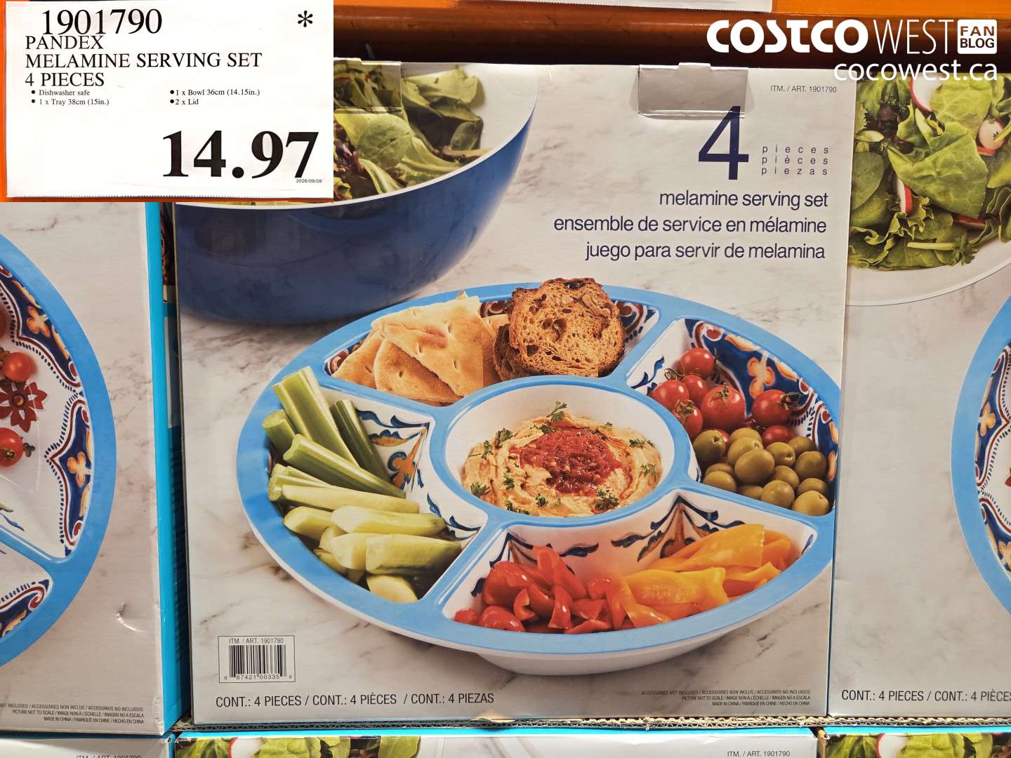 1901790 PANDEX MELAMINE SERVING SET 4 PIECES $14.97