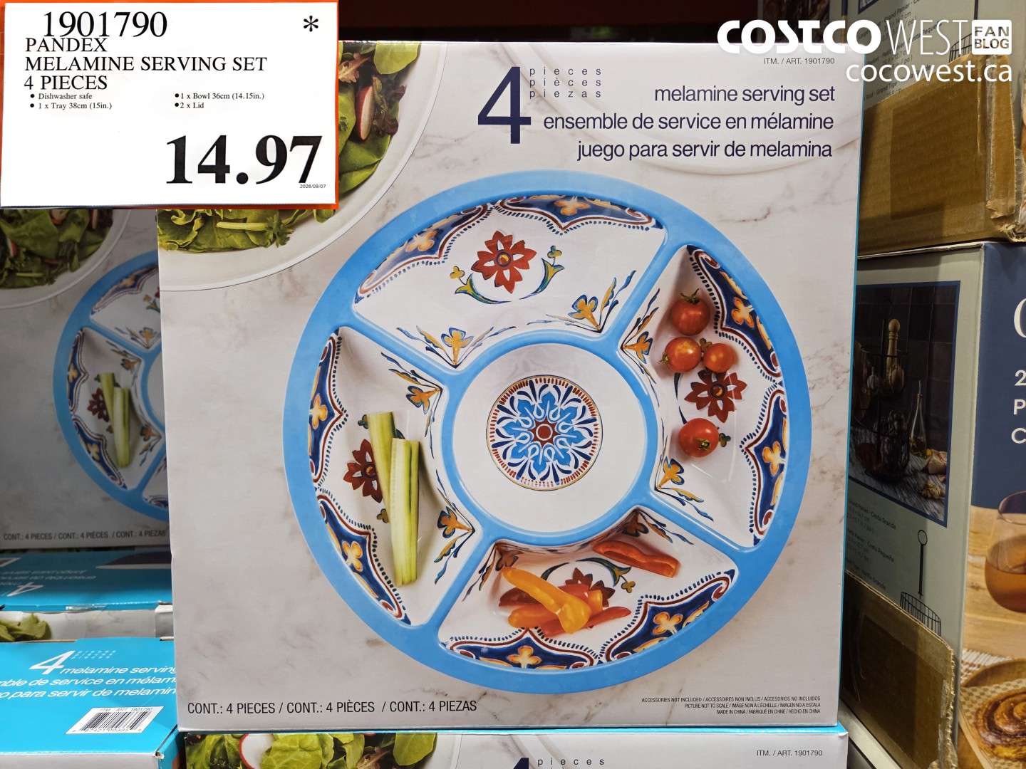 1901790 PANDEX MELAMINE SERVING SET 4 PIECES $14.97