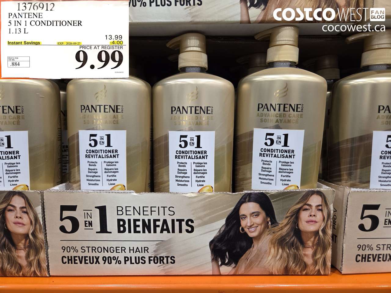 1376912 PANTENE 5 IN 1 CONDITIONER 1.13 L ($4.00 INSTANT SAVINGS EXPIRES ON 2026-09-27) $9.99