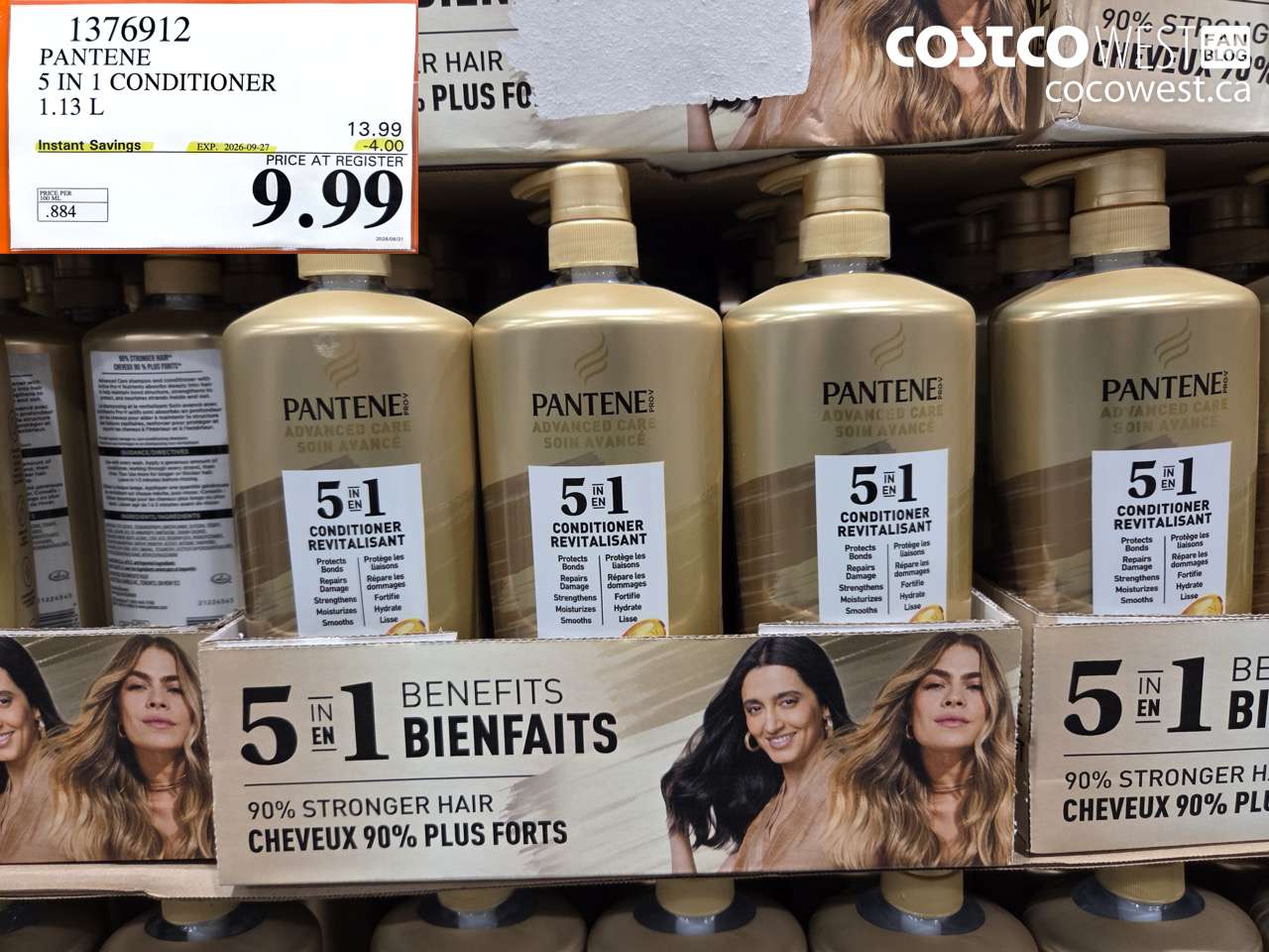 1376912 PANTENE 5 IN 1 CONDITIONER 1.13 L ($4.00 INSTANT SAVINGS EXPIRES ON 2026-09-27) $9.99