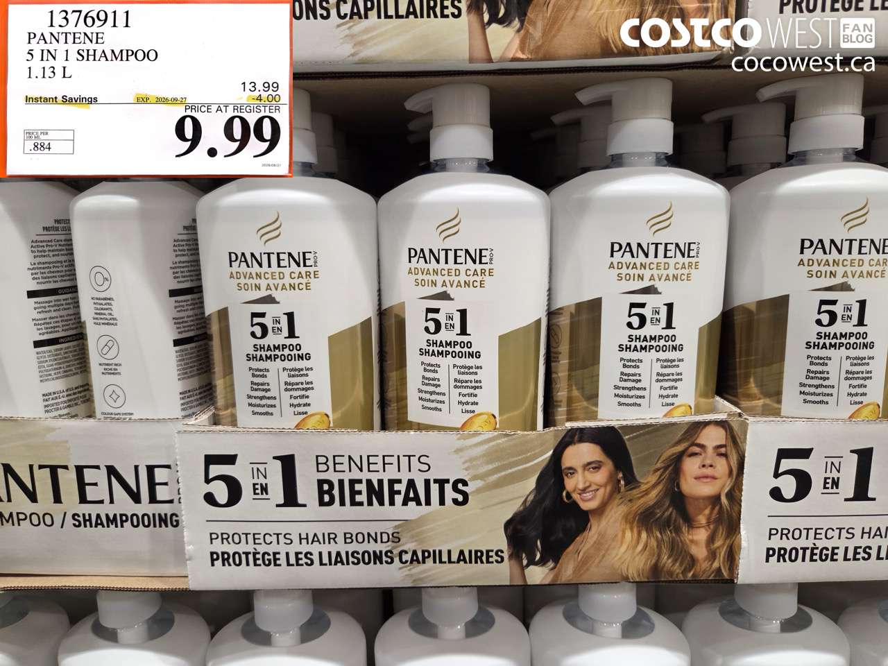 1376911 PANTENE 5 IN 1 SHAMPOO 1.13 L ($4.00 INSTANT SAVINGS EXPIRES ON 2026-09-27) $9.99