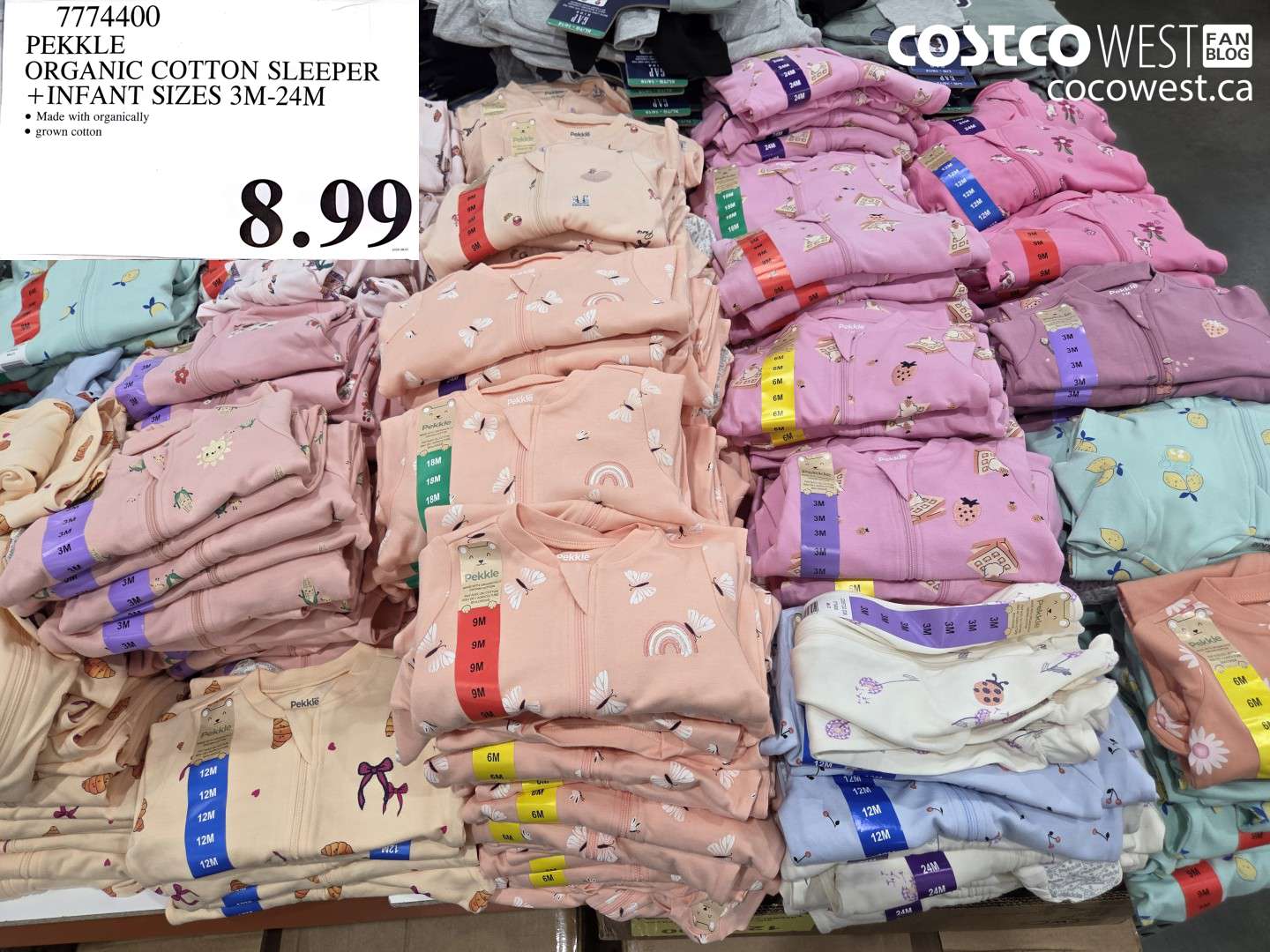 7774400 PEKKLE ORGANIC COTTON SLEEPER + INFANT SIZES 3M-24M $8.99