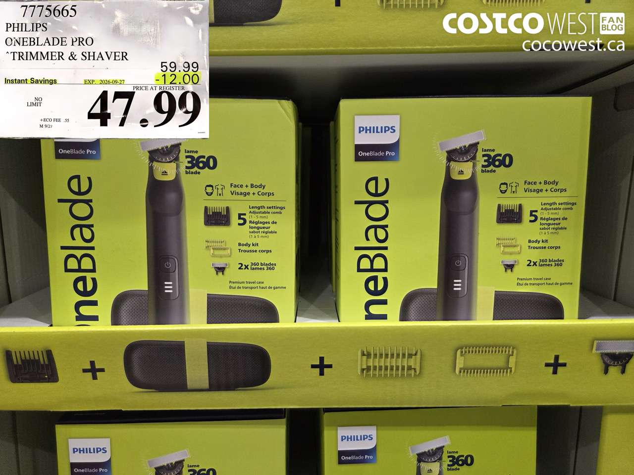 7775665 PHILIPS ONEBLADE PRO TRIMMER & SHAVER ($12.00 INSTANT SAVINGS EXPIRES ON 2026-09-27) $47.99