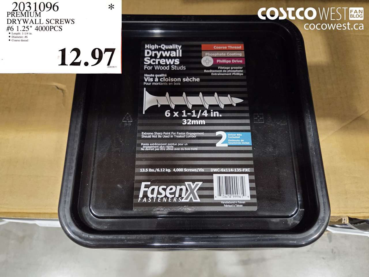 2031096 PREMIUM DRYWALL SCREWS #6 1.25