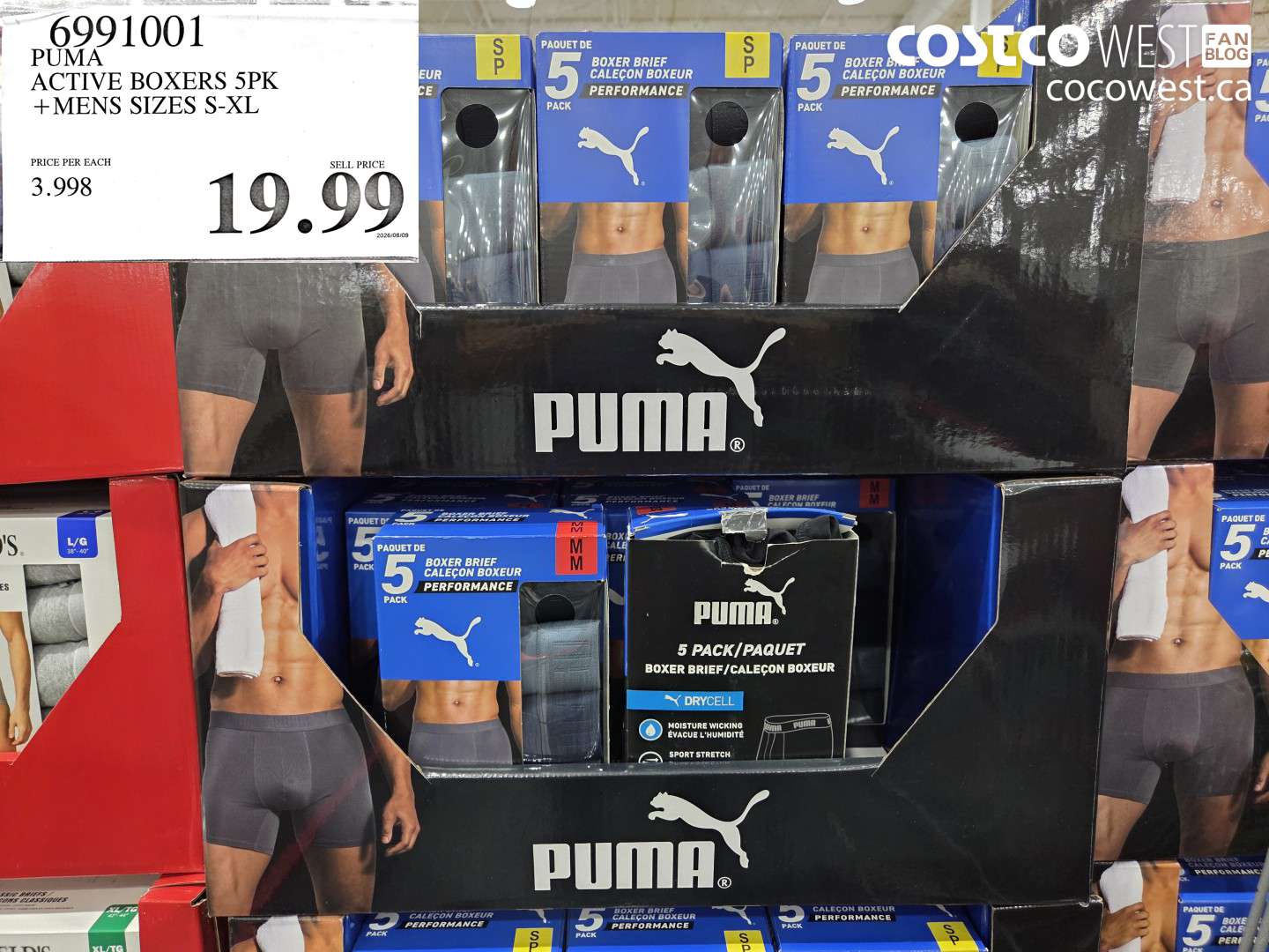 6991001 PUMA ACTIVE BOXERS 5PK MENS SIZES S-XL $19.99