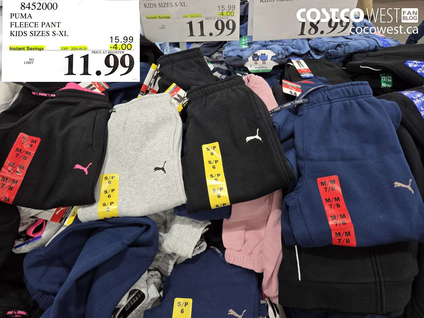 8452000 PUMA FLEECE PANT KIDS SIZES S-XL ($4.00 INSTANT SAVINGS EXPIRES ON 2026-09-20) $11.99