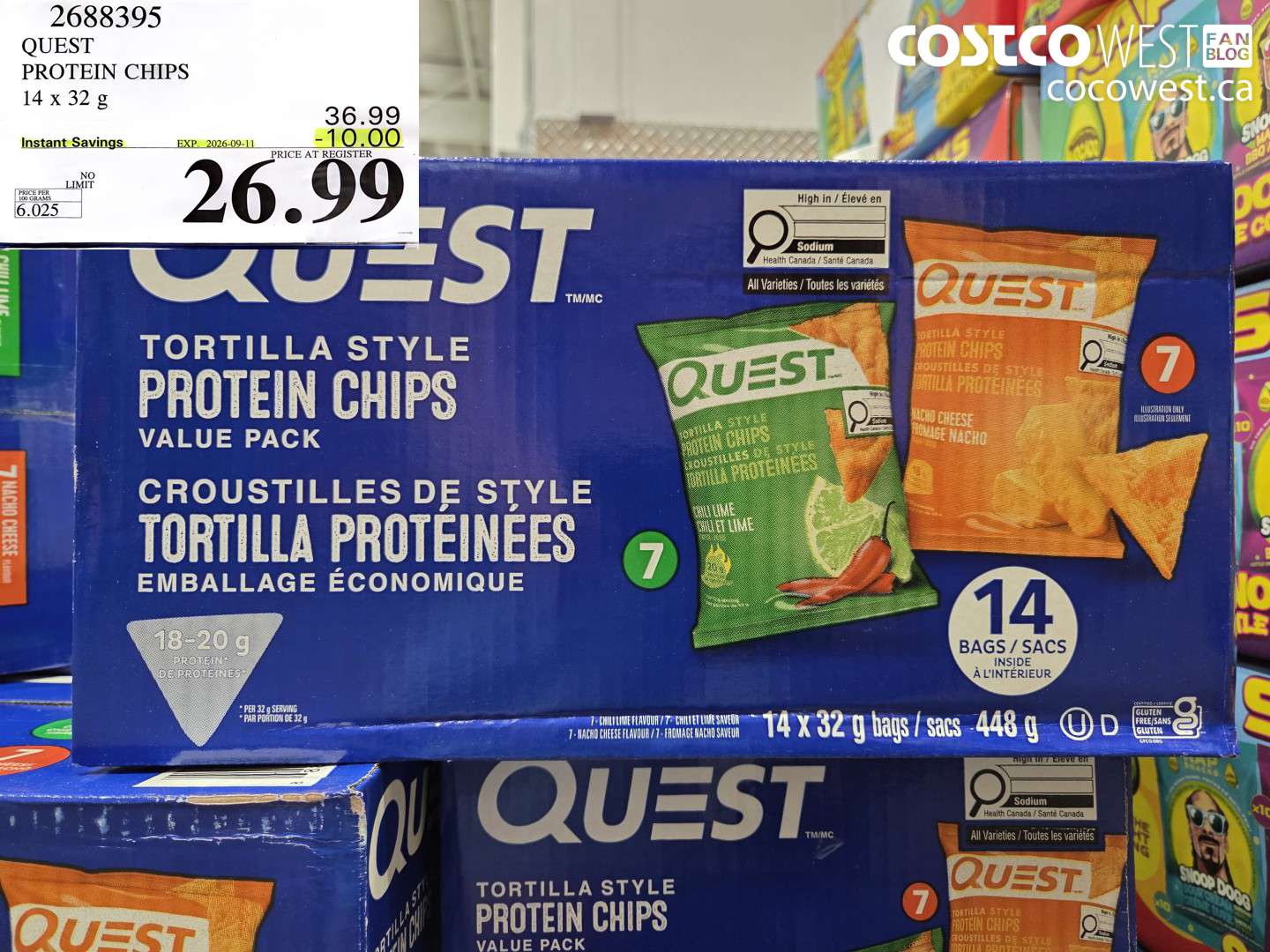 2688395 QUEST PROTEIN CHIPS 14 X 32 G ($10.00 INSTANT SAVINGS EXPIRES ON 2026-09-11) $26.99