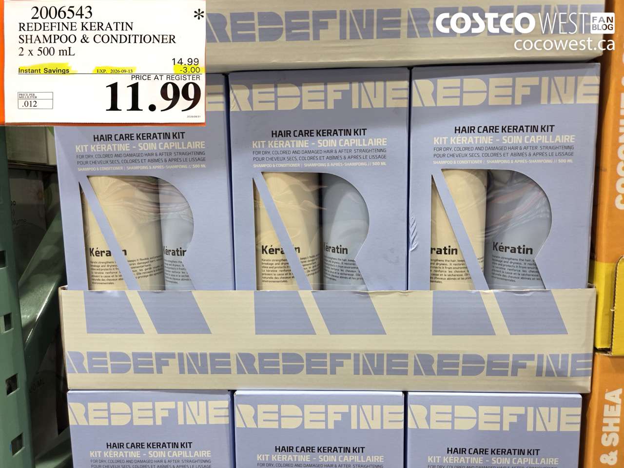 2006543 REDEFINE KERATIN SHAMPOO & CONDITIONER 2 X 500 ML ($3.00 INSTANT SAVINGS EXPIRES ON 2026-09-13) $11.99