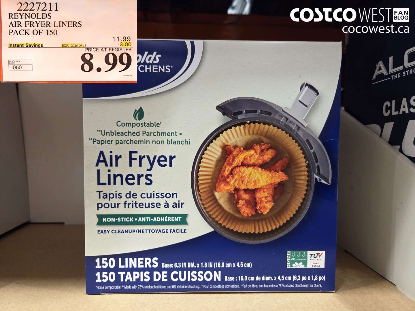 2227211 REYNOLDS AIR FRYER LINERS PACK OF 150 ($3.00 INSTANT SAVINGS EXPIRES ON 2026-09-13) $8.99