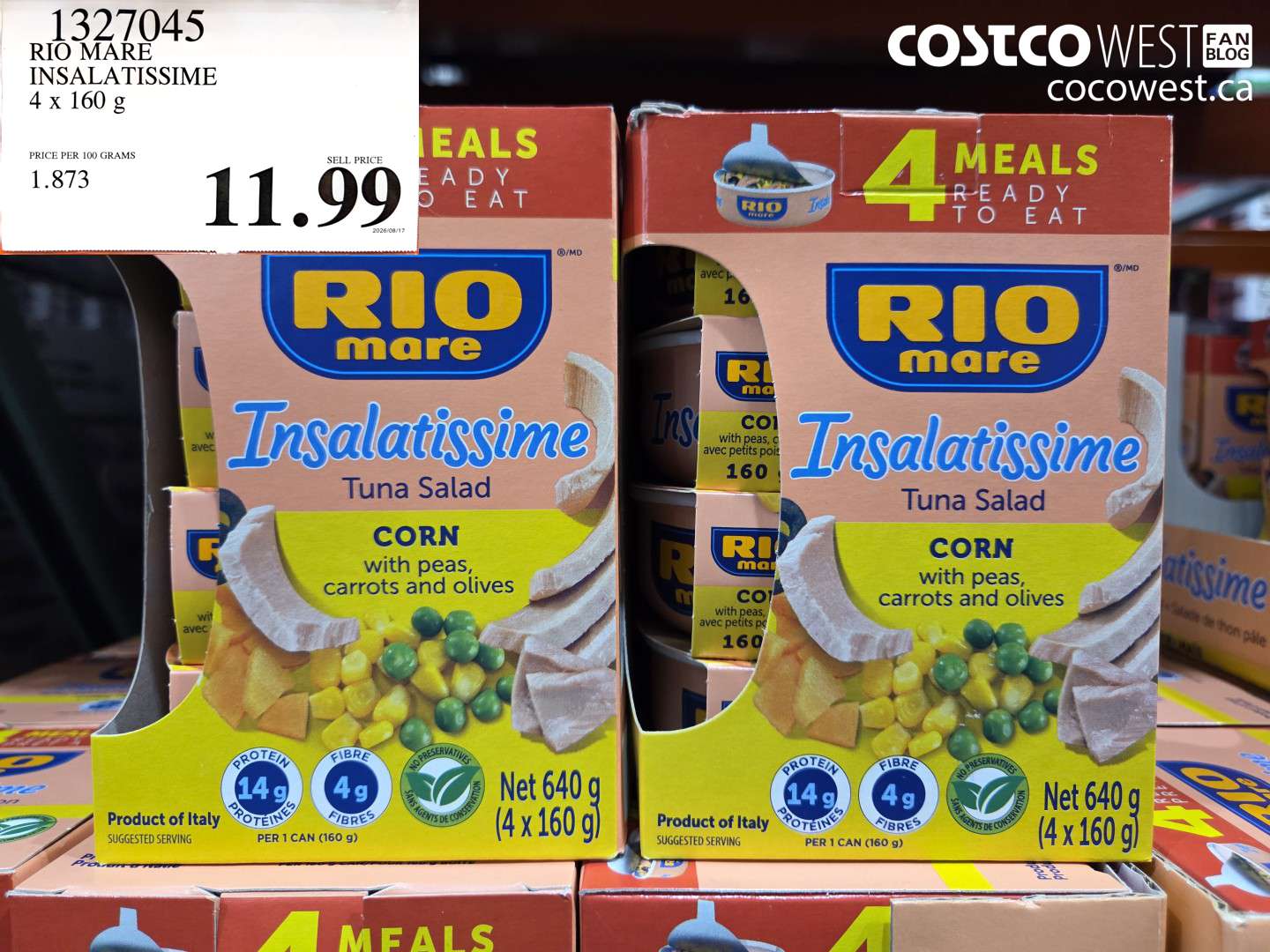 1327045 RIO MARE INSALATISSIME 4 X 160 G $11.99