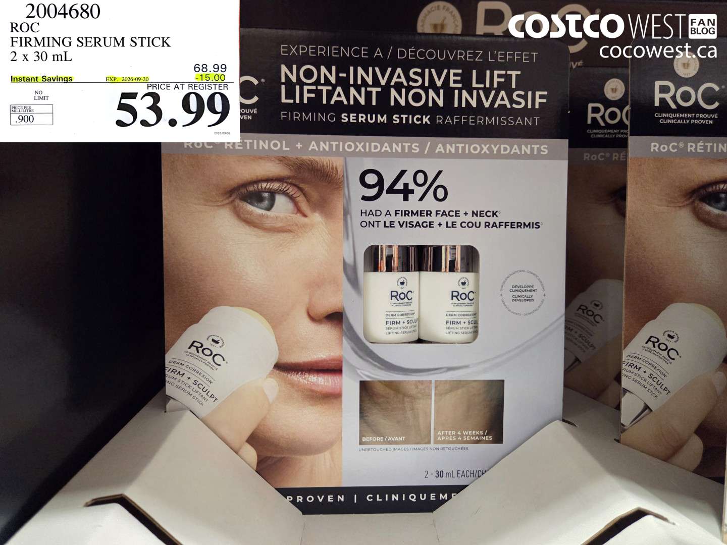 2004680 ROC FIRMING SERUM STICK 2 X 30 ML ($15.00 INSTANT SAVINGS EXPIRES ON 2026-09-20) $53.99