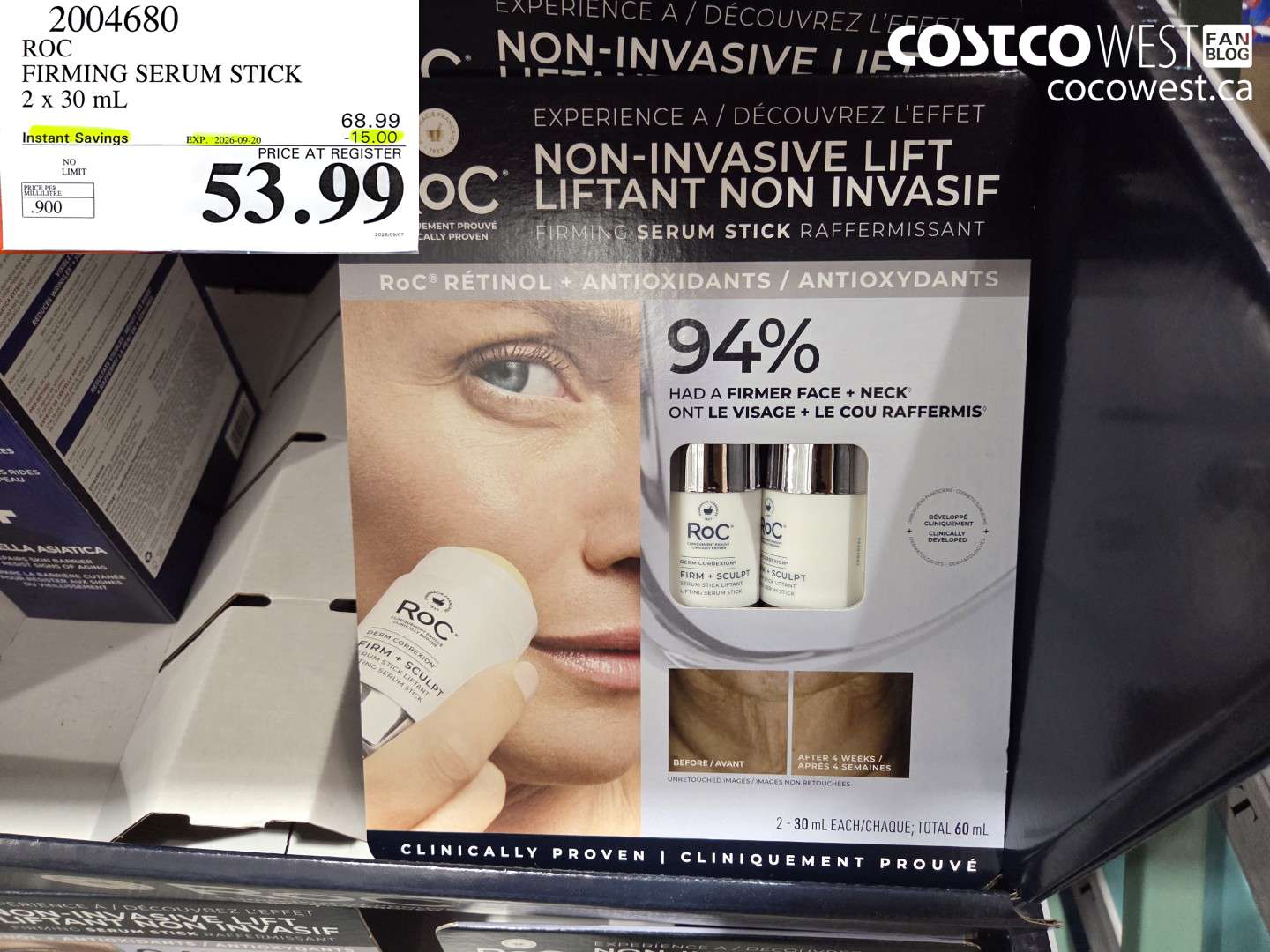2004680 ROC FIRMING SERUM STICK 2 X 30 ML ($15.00 INSTANT SAVINGS EXPIRES ON 2026-09-20) $53.99
