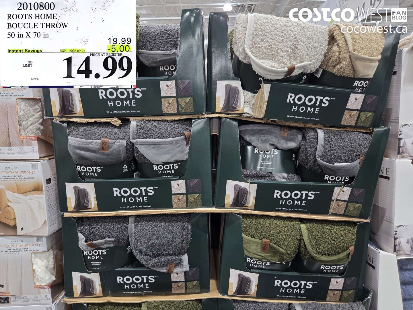 ROOTS HOME BOUCLE THROW 50 IN X 70 IN