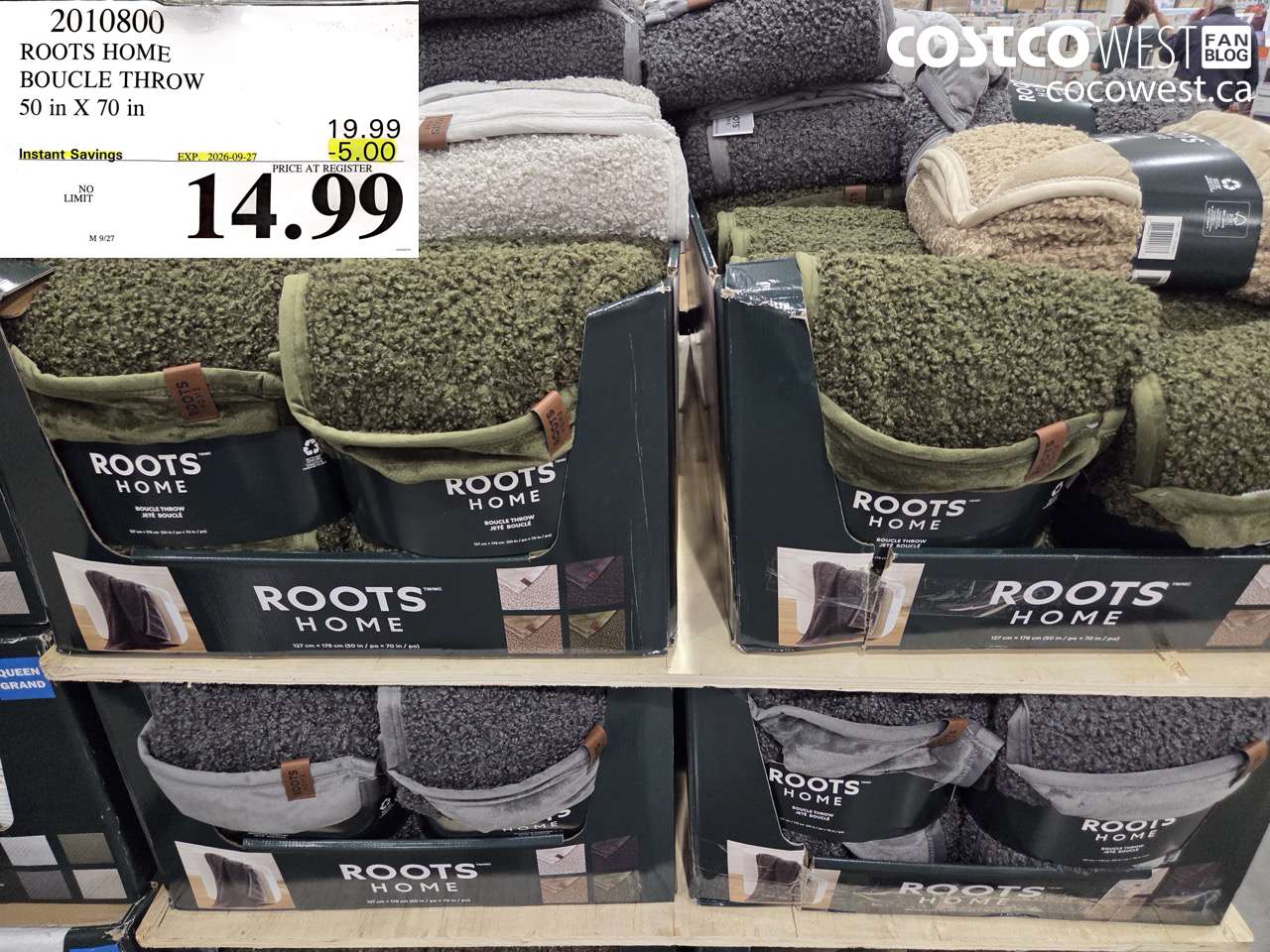 2010800 ROOTS HOME BOUCLE THROW 50 IN X 70 IN ($5.00 INSTANT SAVINGS EXPIRES ON 2026-09-27) $14.99