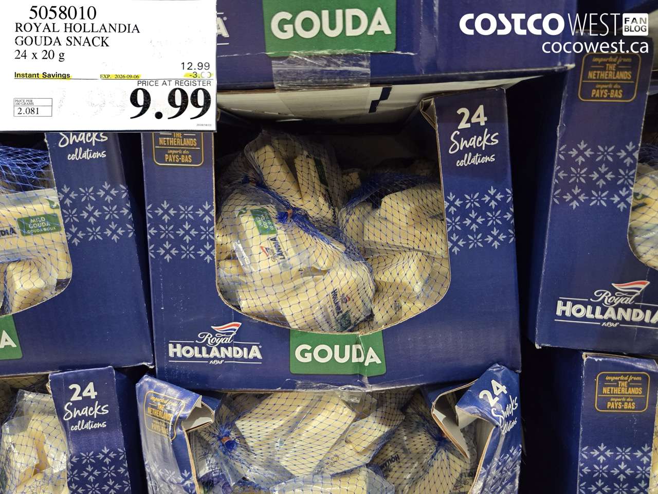 5058010 ROYAL HOLLANDIA GOUDA SNACK 24 X 20 G ($3.00 INSTANT SAVINGS EXPIRES ON 2026-09-06) $9.99